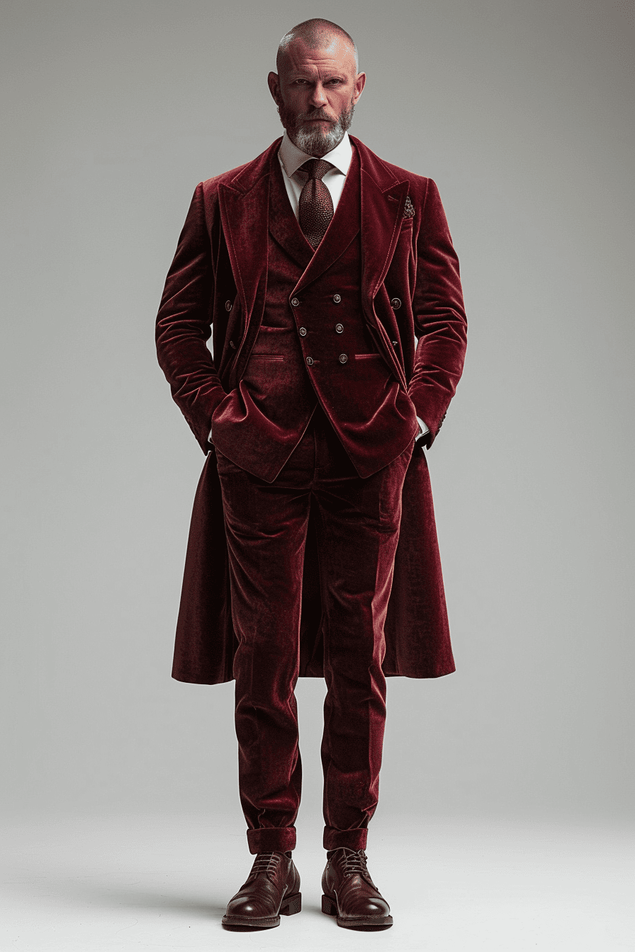 Maroon Velvet Tuxedo — Custom Made to Measure