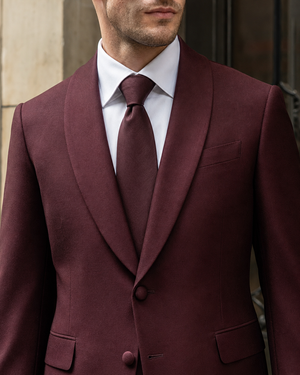 Maroon Wool Shawl Lapel Suit — Custom Made to Measure — 4
