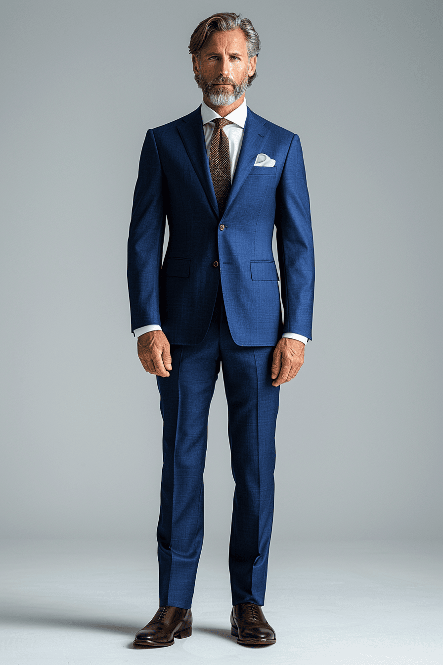 Midnight Blue Silk Blend Tuxedo — Custom Made to Measure