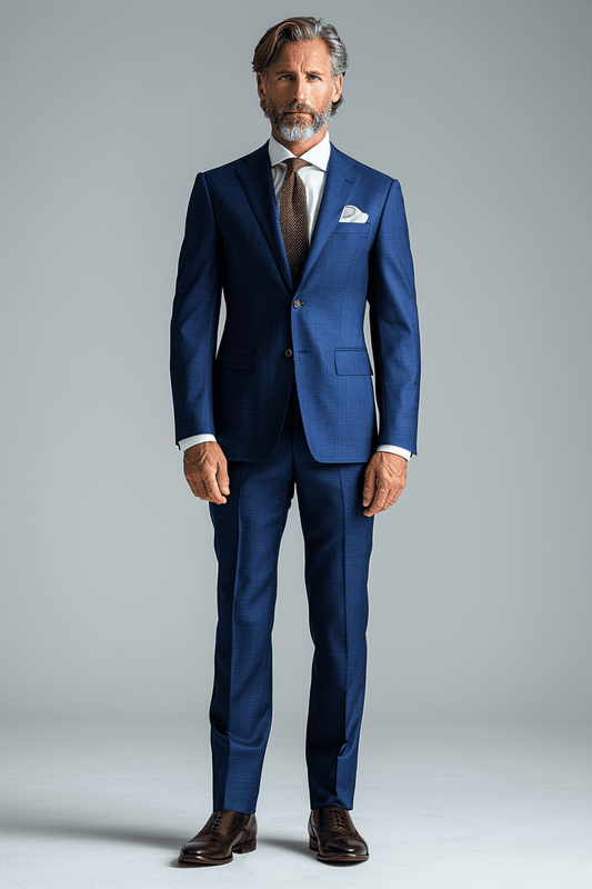 Midnight Blue Silk Blend Tuxedo — Custom Made to Measure