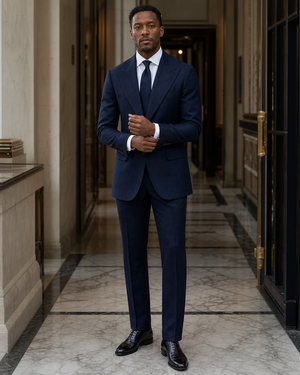 Midnight Blue Tweed Winter Suit — Custom Made to Measure — 1