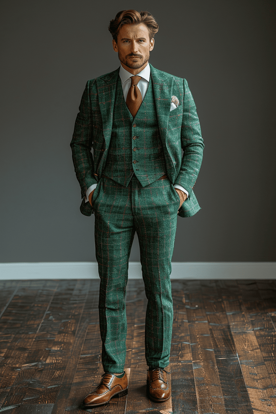 Mint Linen Wedding Suit — Custom Made to Measure