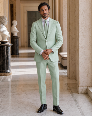 Mint Linen Beach Wedding Suit — Custom Made to Measure — 1