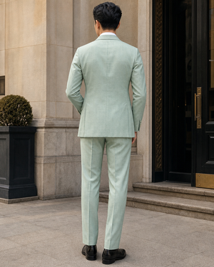 Mint Linen Peak Lapel Suit — Custom Made to Measure — 2