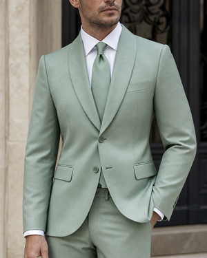 Mint Wool Shawl Lapel Suit — Custom Made to Measure — 4