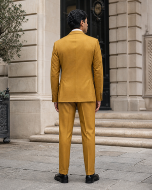 Mustard Wool Shawl Lapel Suit — Custom Made to Measure — 2