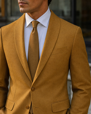 Mustard Wool Shawl Lapel Suit — Custom Made to Measure — 4