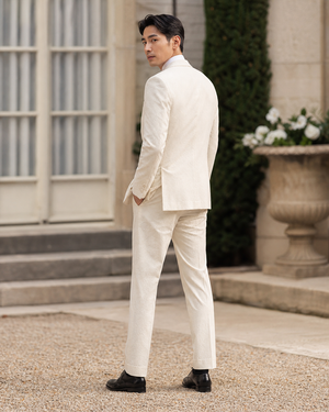 Off-White Seersucker Outdoor Wedding Suit — Custom Made to Measure — 2