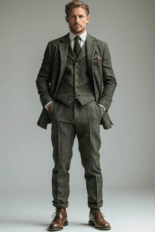 Olive Cotton Business Suit — Custom Made to Measure