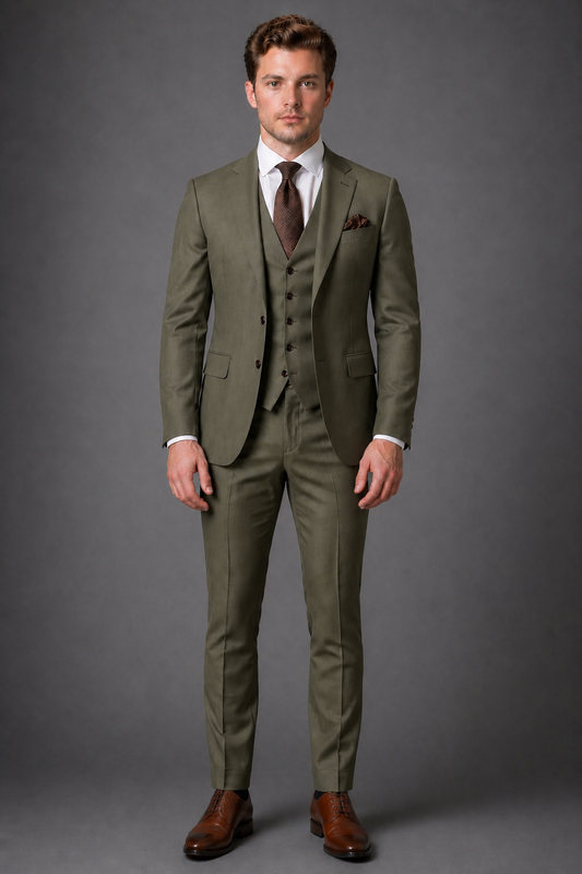 Copper Wool Slim Fit Suit — Custom Made to Measure