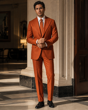 Orange Flannel Winter Suit — Custom Made to Measure — 1