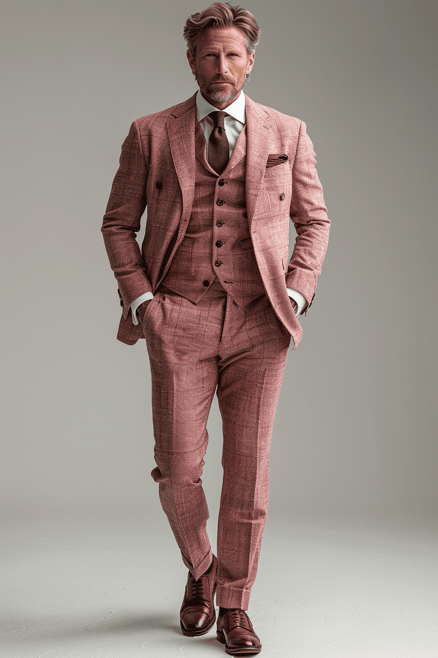 Peach Linen Wedding Suit — Custom Made to Measure
