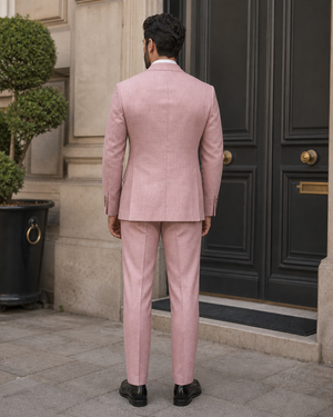 Pink Linen Peak Lapel Suit — Custom Made to Measure — 2
