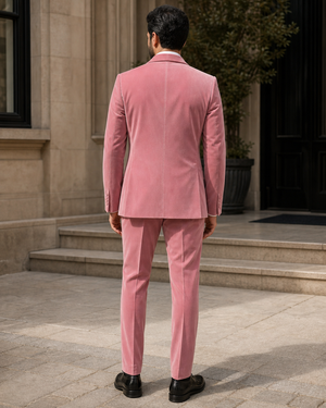 Pink Velvet Shawl Lapel Suit — Custom Made to Measure — 2
