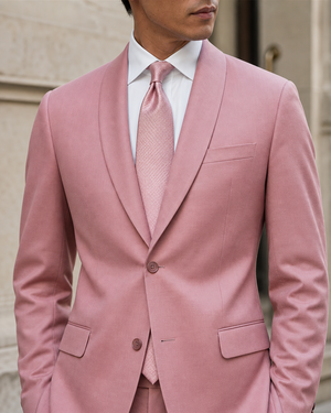 Pink Wool Shawl Lapel Suit — Custom Made to Measure — 4