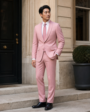 Pink Wool Shawl Lapel Suit — Custom Made to Measure — 3
