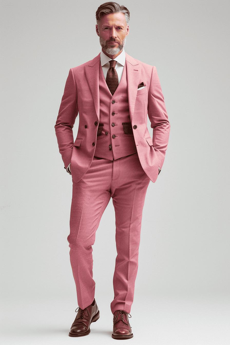 Pink Silk Blend Cocktail Party Suit — Custom Made to Measure