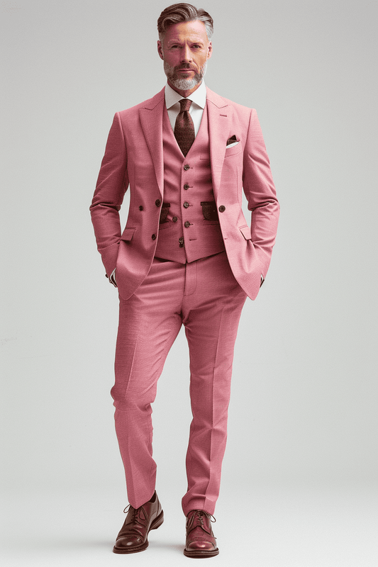 Pink Silk Blend Cocktail Party Suit — Custom Made to Measure