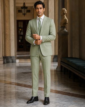 Pistachio Cotton Summer Suit — Custom Made to Measure — 1