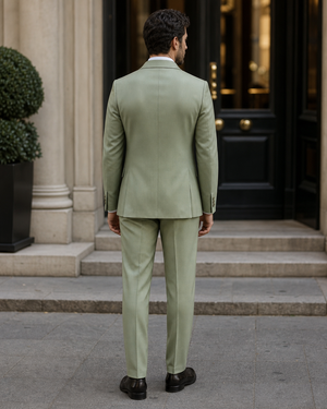 Pistachio Wool Shawl Lapel Suit — Custom Made to Measure — 2