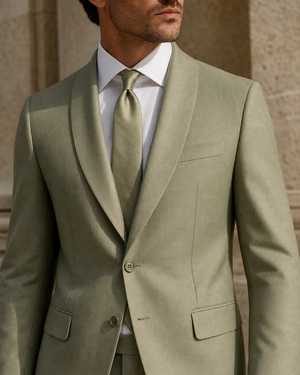 Pistachio Wool Shawl Lapel Suit — Custom Made to Measure — 4