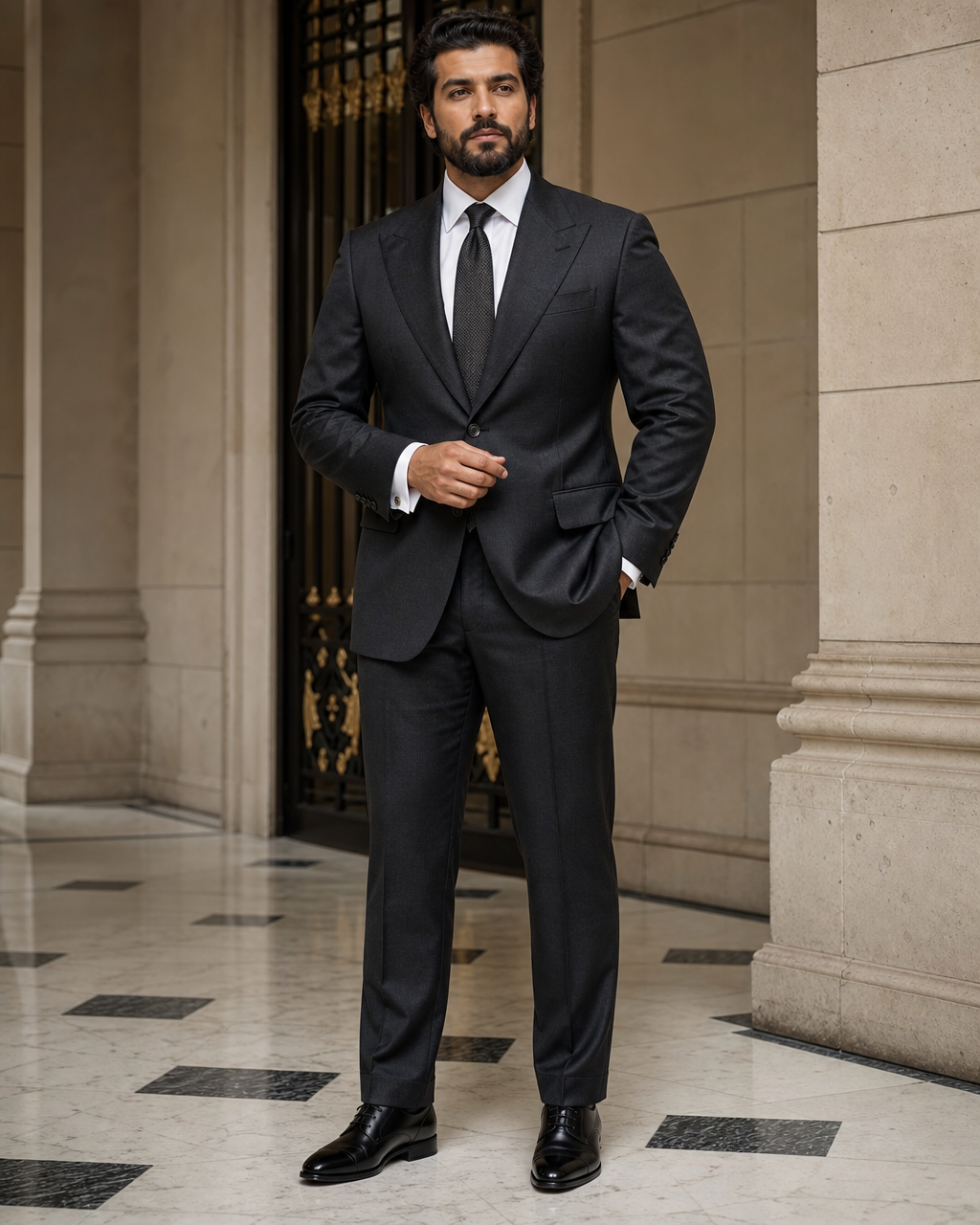 Plus Size Charcoal Wool Suit — Custom Made to Measure