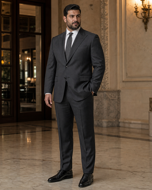 Plus Size Charcoal Wool Suit — Custom Made to Measure — 2