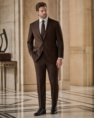 Plus Size Chocolate Wool Suit — Custom Made to Measure — 2