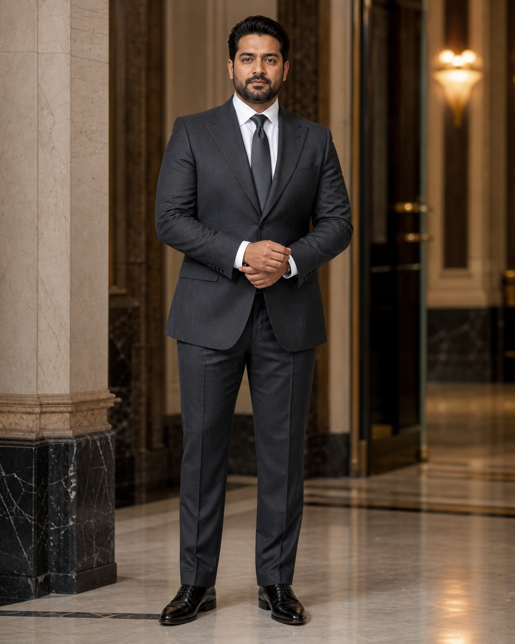 Plus Size Dark Grey Wool Suit — Custom Made to Measure