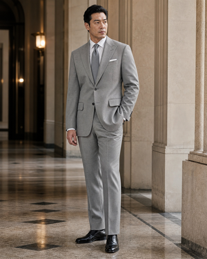 Plus Size Light Grey Wool Suit — Custom Made to Measure — 2