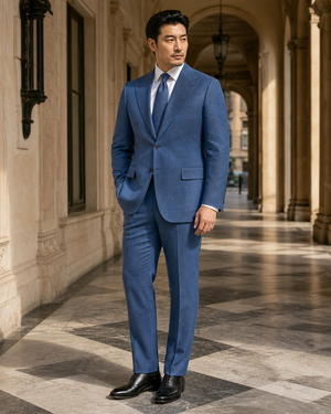 Plus Size Slate Blue Linen Suit — Custom Made to Measure — 2