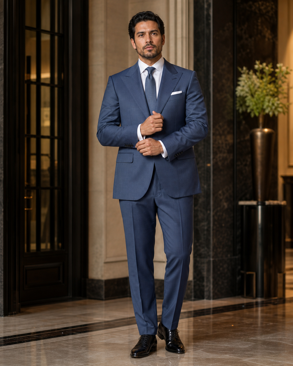 Plus Size Slate Blue Wool Suit — Custom Made to Measure
