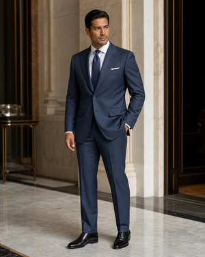 Plus Size Slate Blue Wool Suit — Custom Made to Measure — 2