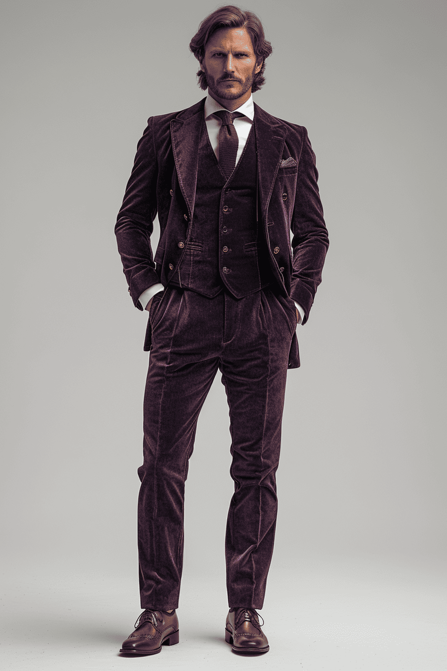 Purple Velvet Prom Suit — Custom Made to Measure