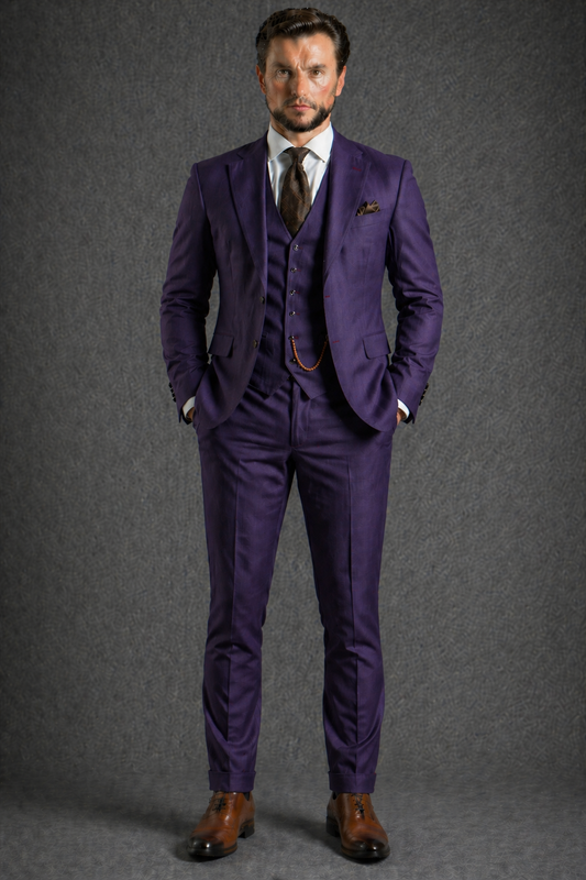 Purple Wool Father of the Bride Suit — Custom Made