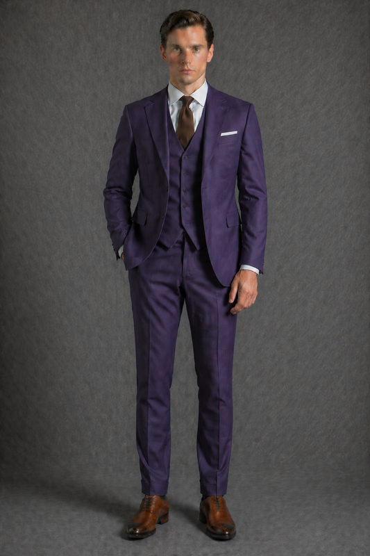 Purple Wool Slim Fit Suit — Custom Made to Measure