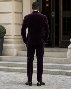 Purple Velvet Shawl Lapel Suit — Custom Made to Measure — 2