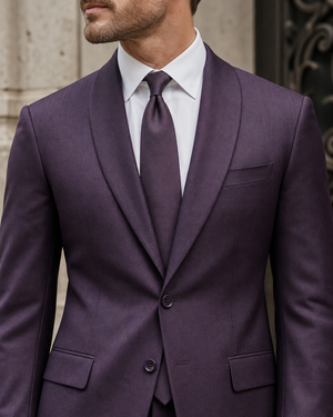 Purple Wool Shawl Lapel Suit — Custom Made to Measure — 4