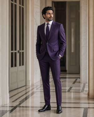 Purple Wool Winter Suit — Custom Made to Measure — 2