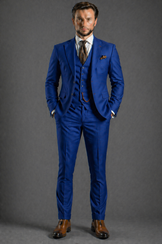 Royal Blue Wool Father of the Bride Suit — Custom Made