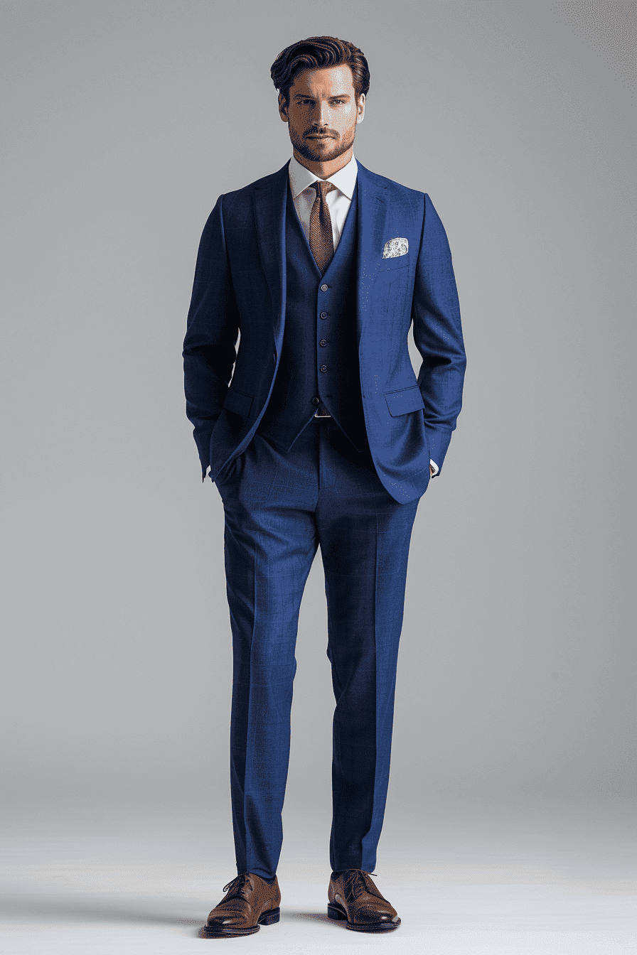 Royal Blue Velvet Prom Suit — Custom Made to Measure