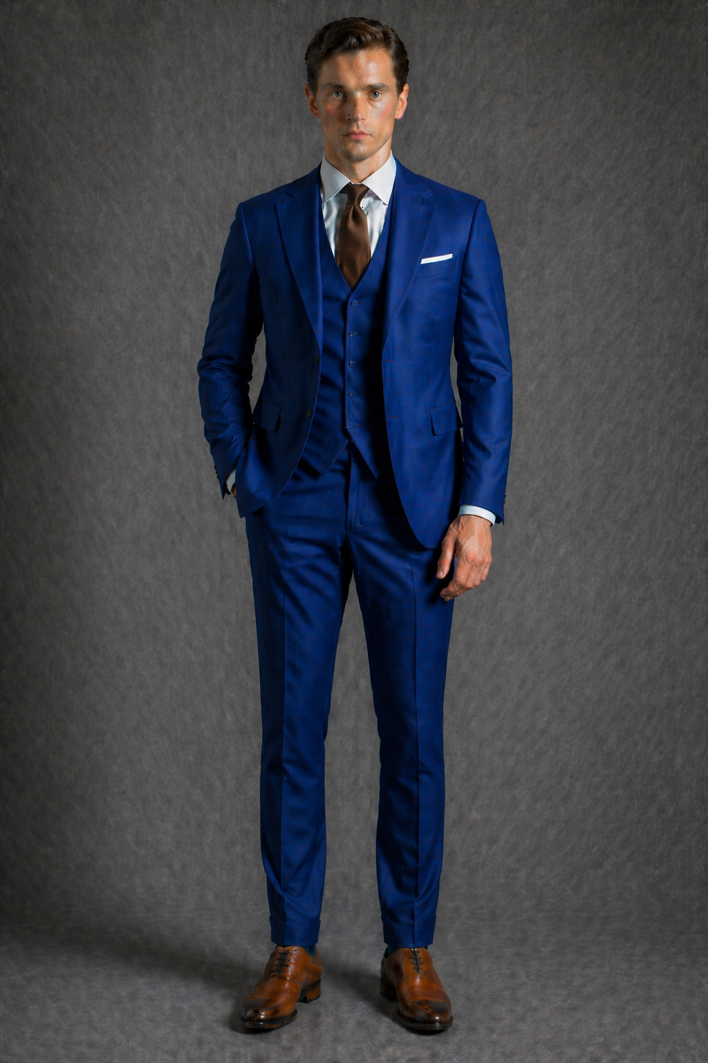 Royal Blue Wool Slim Fit Suit — Custom Made to Measure