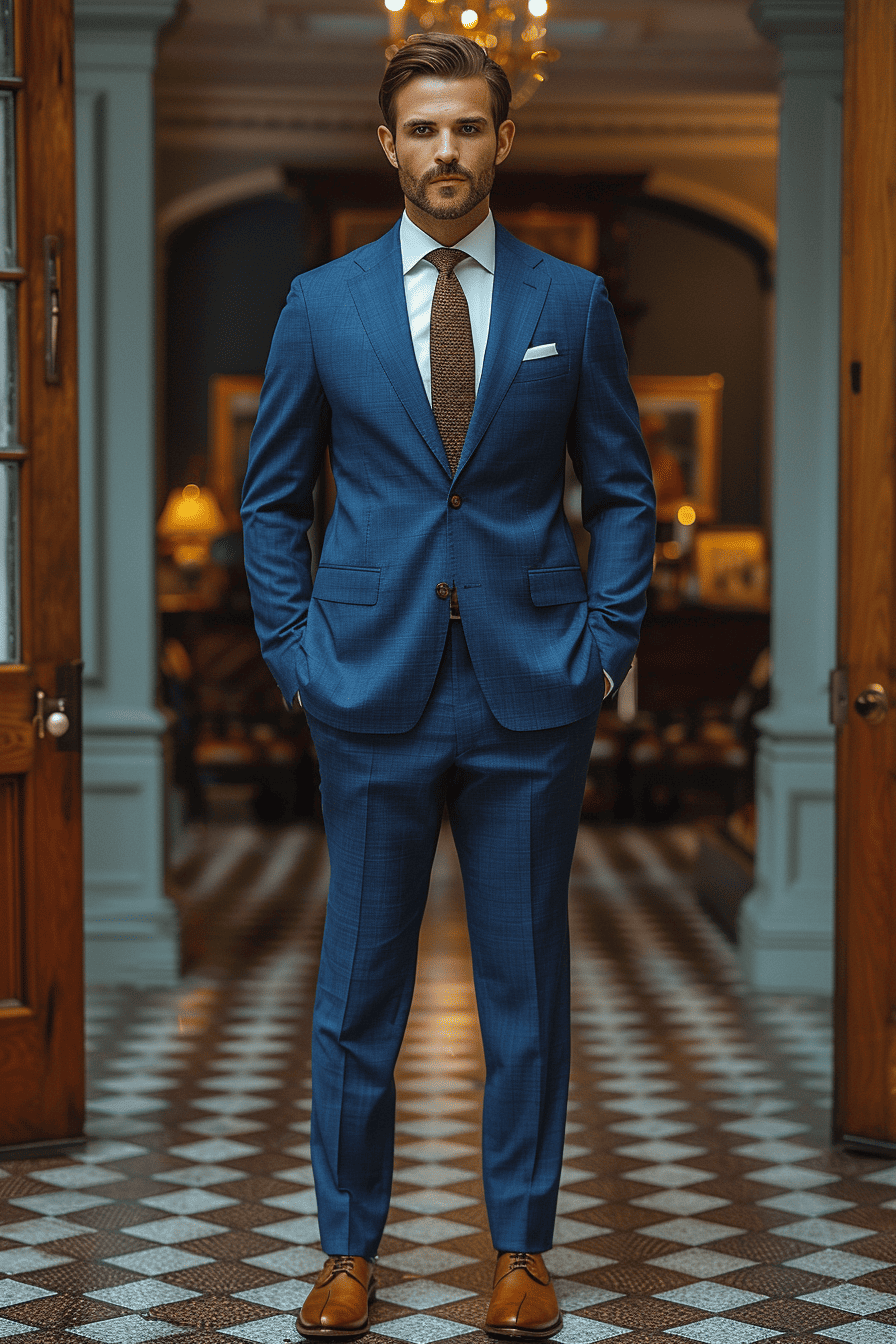 Royal Blue Wool Wedding Suit — Custom Made to Measure