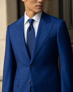 Royal Blue Silk Blend Peak Lapel Suit — Custom Made to Measure — 4