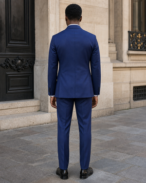 Royal Blue Wool Shawl Lapel Suit — Custom Made to Measure — 2