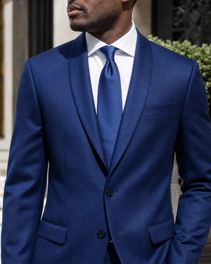 Royal Blue Wool Shawl Lapel Suit — Custom Made to Measure — 4