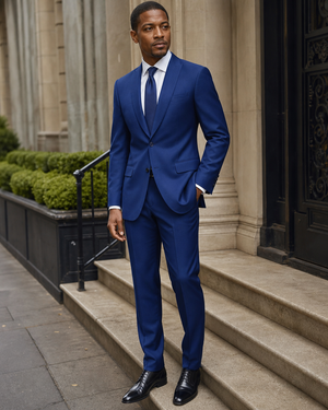 Royal Blue Wool Shawl Lapel Suit — Custom Made to Measure — 3