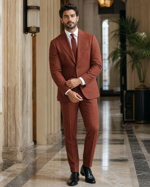 Rust Herringbone Winter Suit — Custom Made to Measure — 1