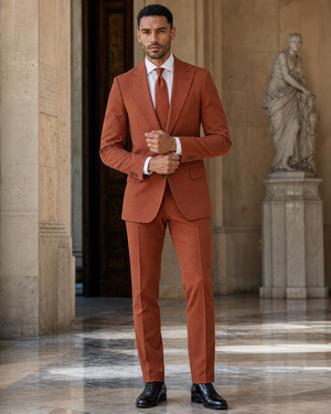 Rust Seersucker Summer Suit — Custom Made to Measure — 1