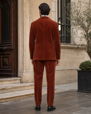 Rust Velvet Shawl Lapel Suit — Custom Made to Measure — 2